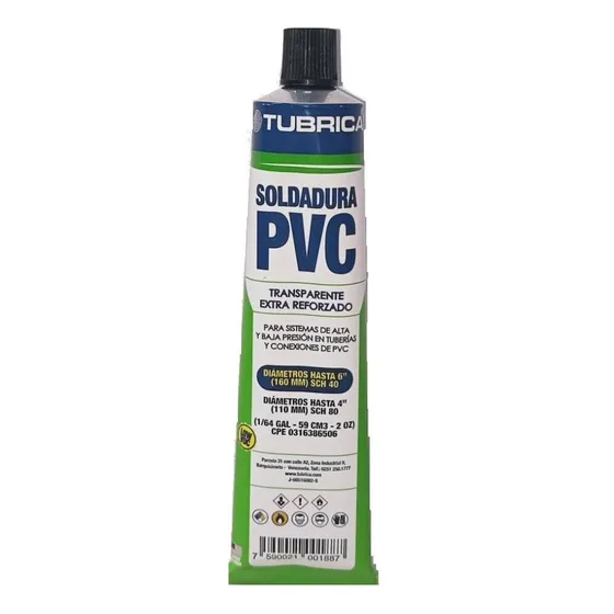Pega Pvc Soldadura Pvc Multiproposito Pomo 1/64gl Tubrica
