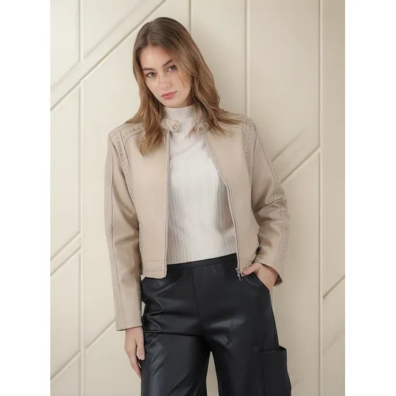 Campera Premium Atenas Ecocuero Con Tachas Gu78305 Arizona
