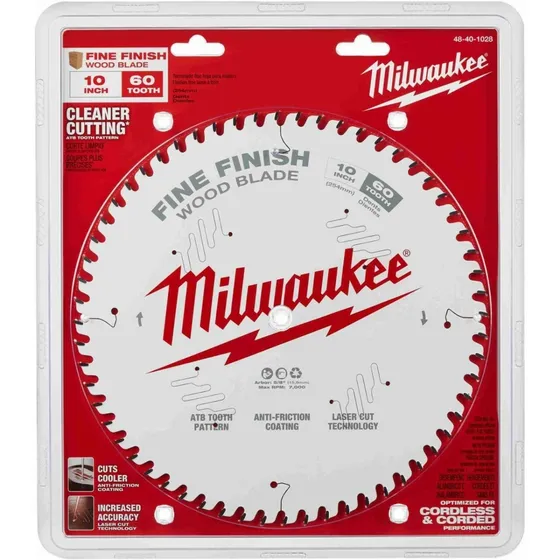 Disco Corte Fino Para Madera 10 X 60d Milwaukee 48401028