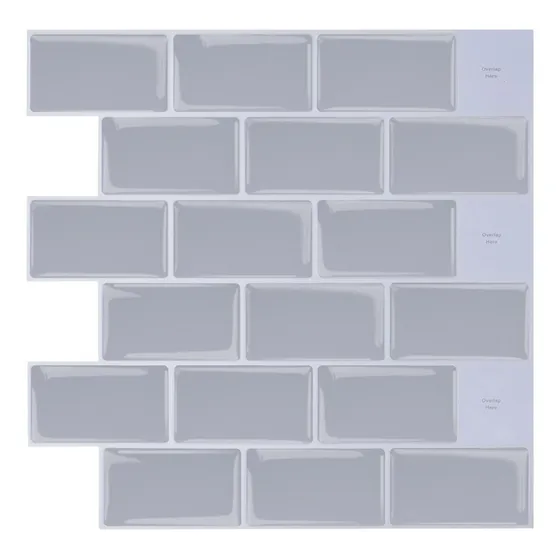 Mosaico Autoadhesivo 3d Brick Gris - 30x30 Cm