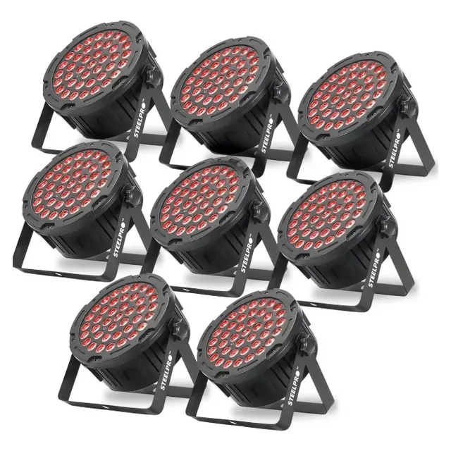 Cañon Par Led 40 X 3 Watts- 8 Piezas- Rgb 403-mpr Steelpro