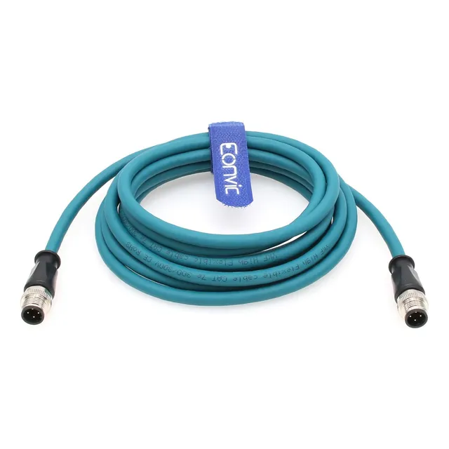 Cable Ethernet Gigabit M12 D Code 4 Pin Macho Blindado 3m