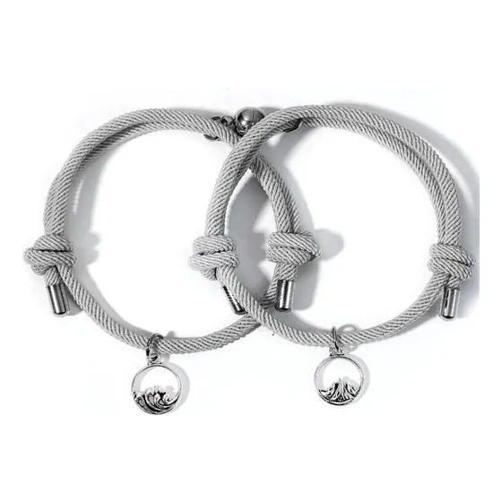 Conjunto De Pulseiras Magnéticas (imã) Onda E Montanha