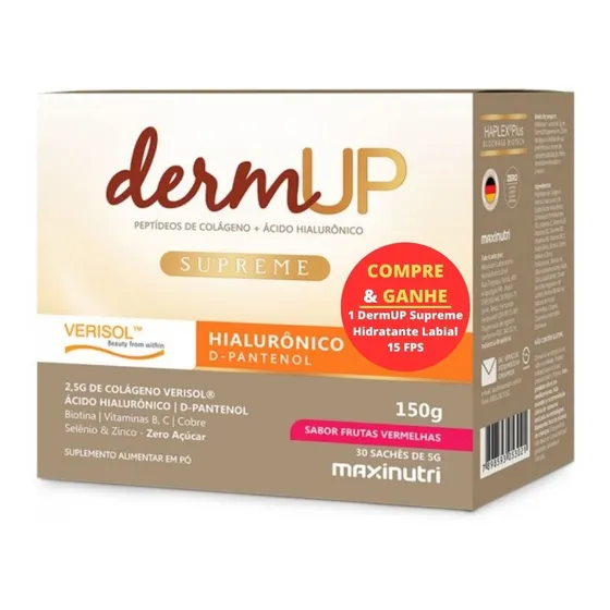 Colágeno Com Ácido Hialurônico Derm Up Supreme 30 Sachês 