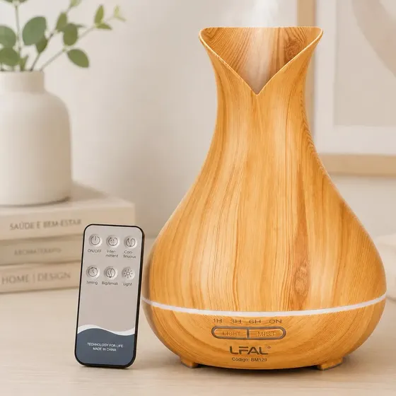 Difusor De Aromas Umidificador De Ar Elétrico Aromatizador Ambiente Vaporizador Ultrassônico Óleo Essencia 400ml Bivolt... 127/220v