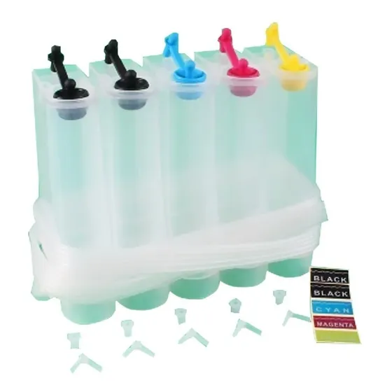 Bulk Ink Canon 5 Cores Impressora + Válvula + 500ml Tintas