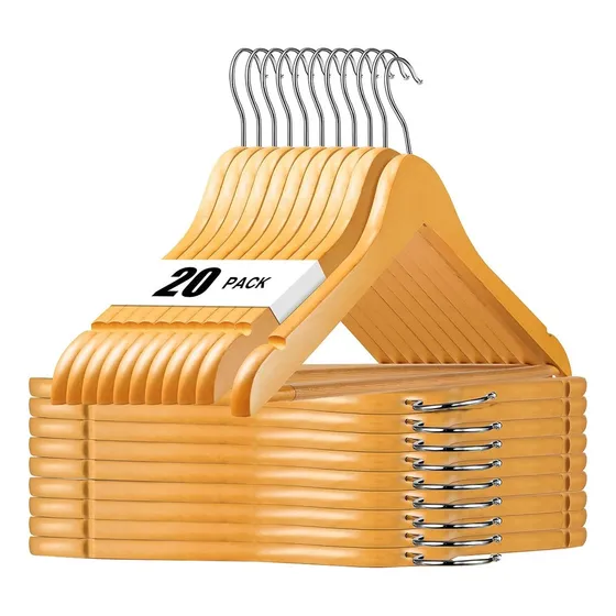 Ganchos De Ropa Madera Casatua Antideslizante Set X 20