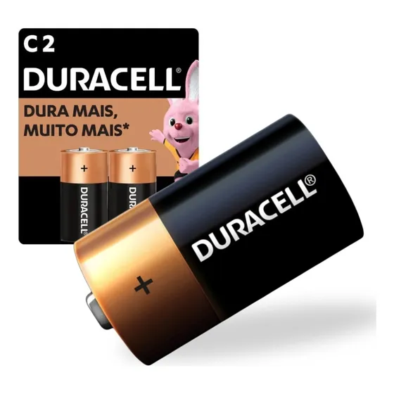 Pilha Alcalina Duracell Média C 2 Unidades Duracell