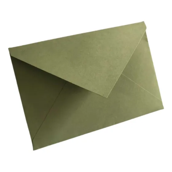 15 Envelope Bico Horizontal Verde Oliva Smooth 240g 15x22cm