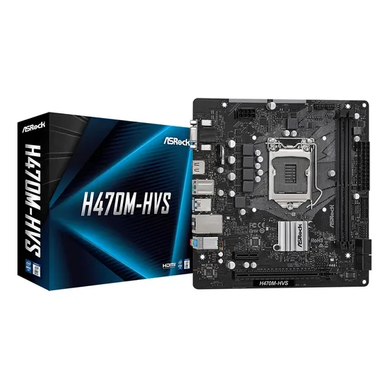 Tarjeta Madre Asrock H470m-hvs 1200 Ddr4 Pci-e Hdmi Usb Dr