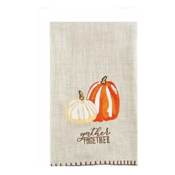 Mud Pie Toalla Mano Calabaza Bordada Accion Gracia