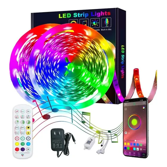 Mz Fita De Led Multicolorida Rgb 5050 Rolo 10m Luzes