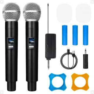 Kit 2 Microfones Sem Fio De MĂŁo Profissional KaraokĂȘ Bar Kit 2 Microfones Sem Fio De MĂŁo Profissional KaraokĂȘ Bar