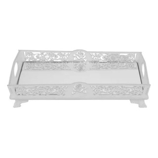 Bandeja Lavabo Espelhada Mdf Pés Resina Branca Bandeja Lavabo Espelhada Mdf Pés Resina Branca