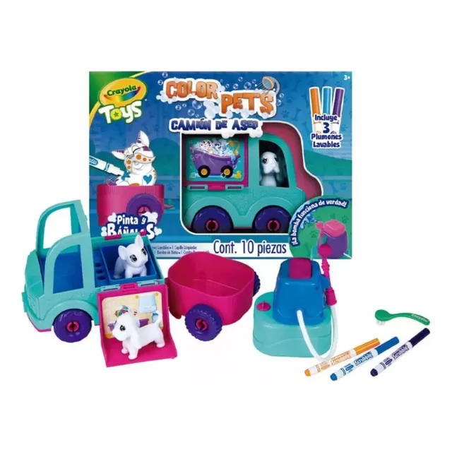 Color Pets Camión Aseo Mascotas Píntalos Y Báñalos Crayola