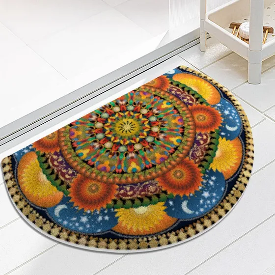 Apular Tapete Bohemio Medio Redondo Para Puerta Circulo 18 X