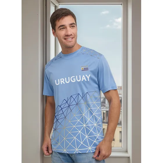 Camiseta De Uruguay Celeste Red Adulto Deporte Fit Disershop