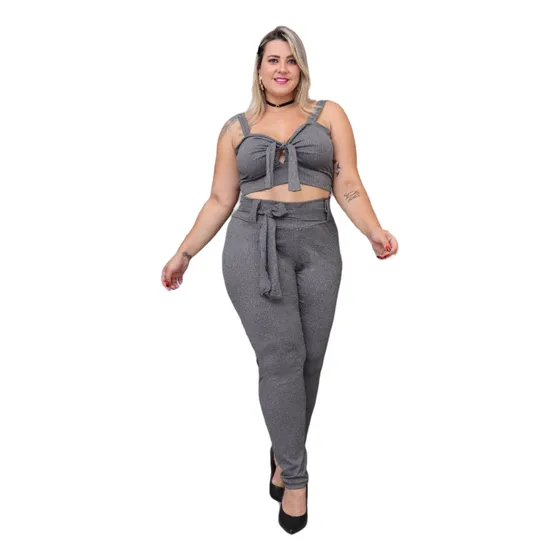 Pantalon Y Blusa Dama Talla Plus Gorditas Tela Strech 