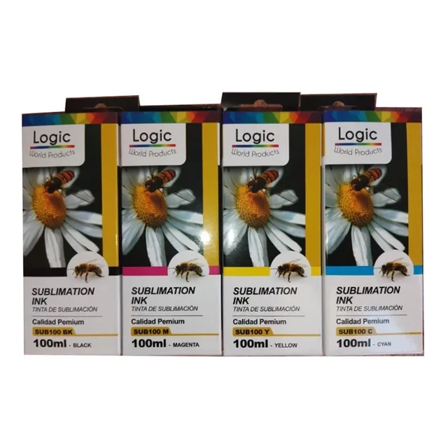 Pack 4 Botellas Tintas Sublimación Premium 100ml - Logic