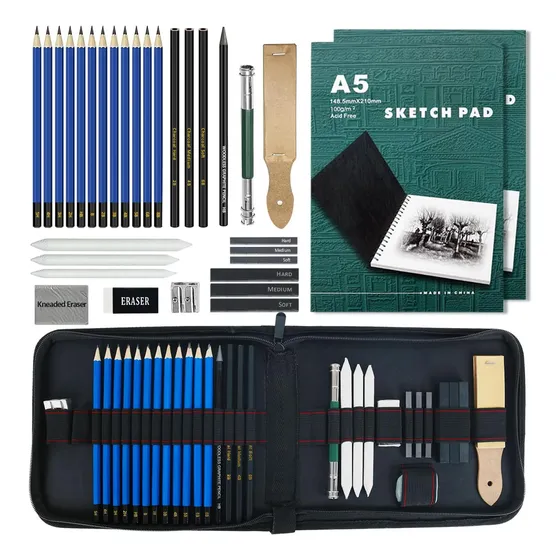 Kit De Dibujo Lápices De Grafito Y Carboncillo, Kit De...