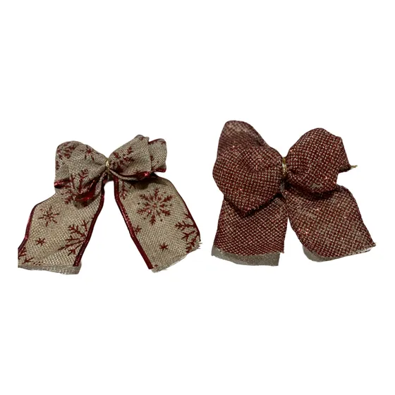 Conjunto Laços De Natal 12 Unids Laçada Dupla