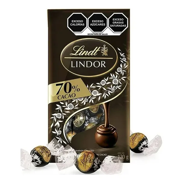 Trufas De Chocolate Lindt Lindor 70% Cacao Amargo Con Rellen