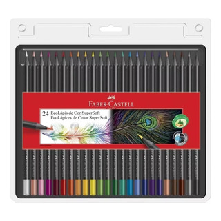 Lápis De Cor 24 Cores Ecolapis Supersoft Profissional Lápis De Cor 24 Cores Ecolapis Supersoft Profissional