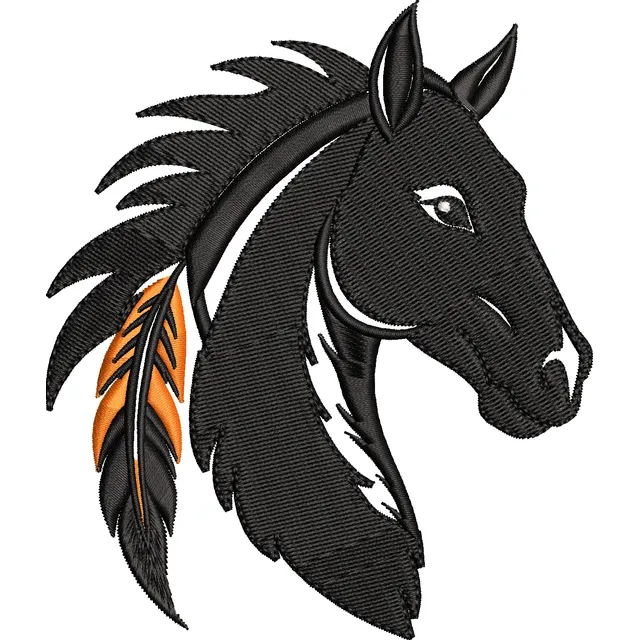 Matriz De Bordado: Caballo Mohicano - 3 Tamaños