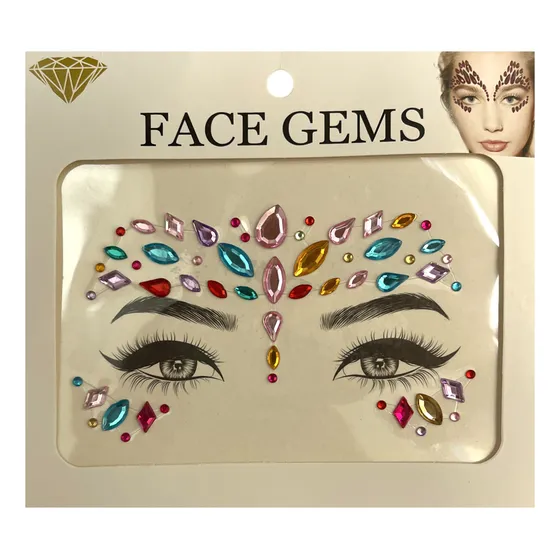 Brillos Adhesivos Forma Rostro - Stickers Brillantes Strass