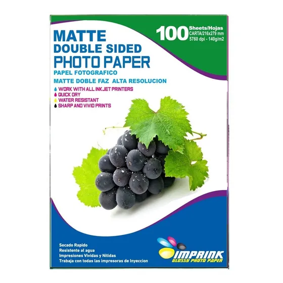 Papel Alta Resolucion Doble Faz Matte Carta/140g/100 Hojas