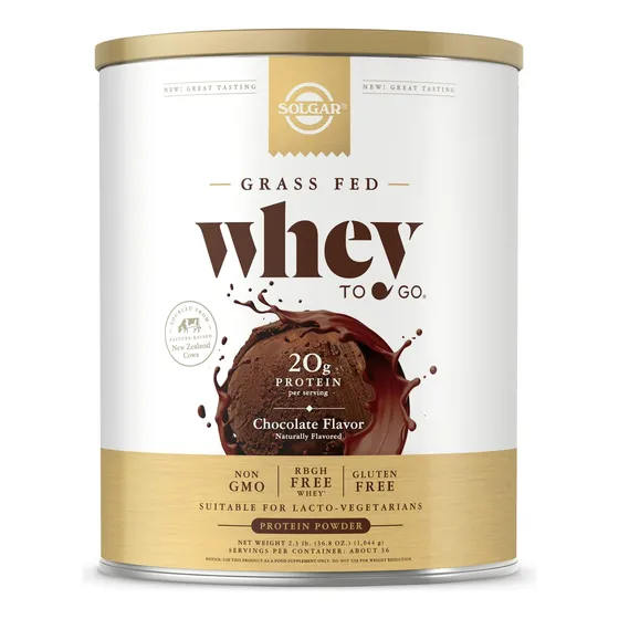 Proteína En Polvo Solgar Grass Fed Whey To Go Chocolate, 1,0