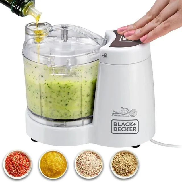 Mini Processador De Alimentos Triturador Eletrico Alho Black