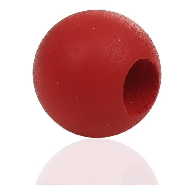 40 Cuenta Macrame Madera Pintada Color Rojo Agujero 0.945 In
