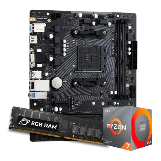 Kit Upgrade Ryzen 7 5700g + Asrock A520m-hvs + 8gb Ddr4