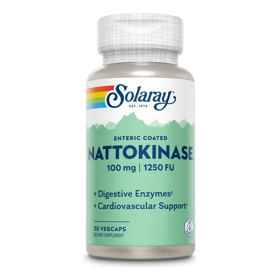 Suplemento Solaray Nattokinase, 100 Mg, 1250 G, 30 Cápsulas 