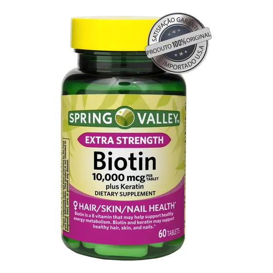 Biotina 10.000 Mcg Plus Keratina Spring Valley® 60 Tablets Sabor N/a