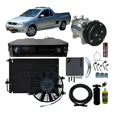 Kit Ar Condicionado Mecanico Completo Gm Montana P/ Adaptar
