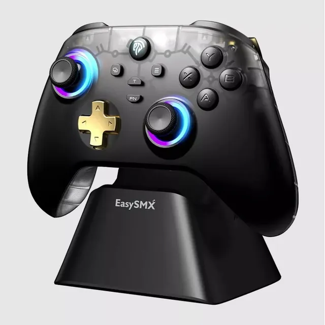 Control de joystick inalámbrico Easysmx D05 con base de efecto Hall, color negro