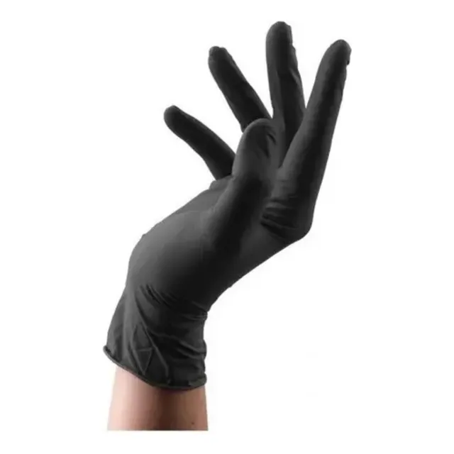 Caja De Guantes Nitrilo Negros S/polvo C/anmat X100 U. Gral.