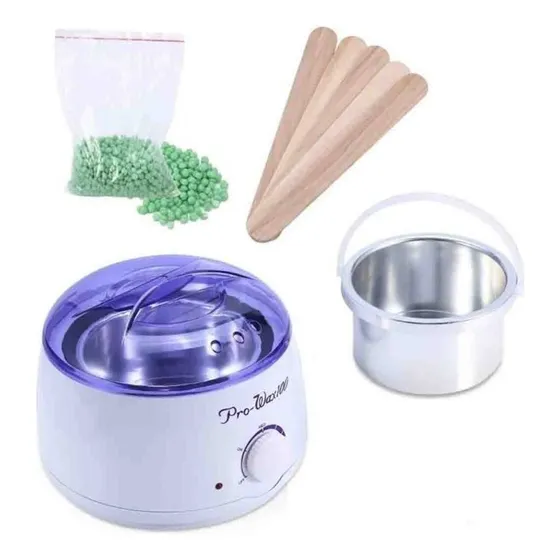 Olla Para Cera Depilatoria + Cera Perlas + Aplicadores 110V