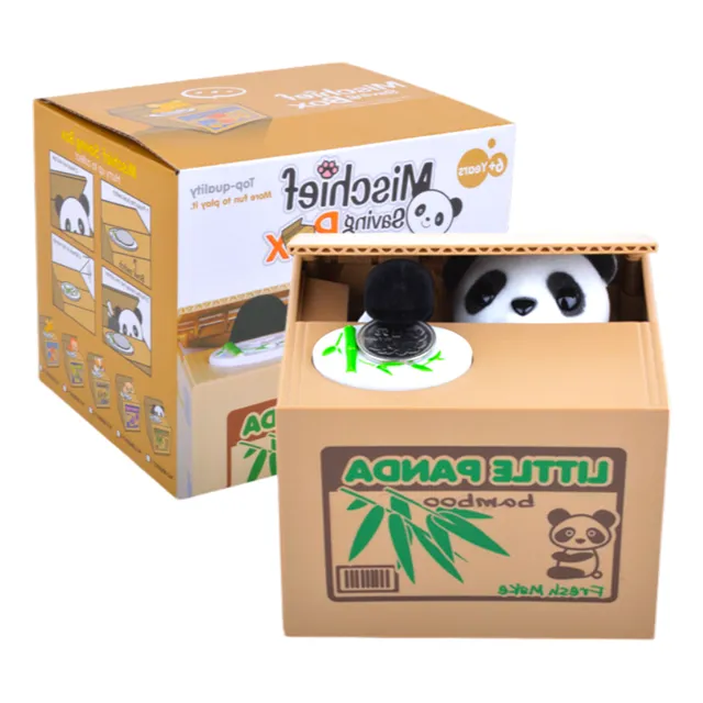 Alcancía Osito Panda Roba Moneda Automático Novedoso A1