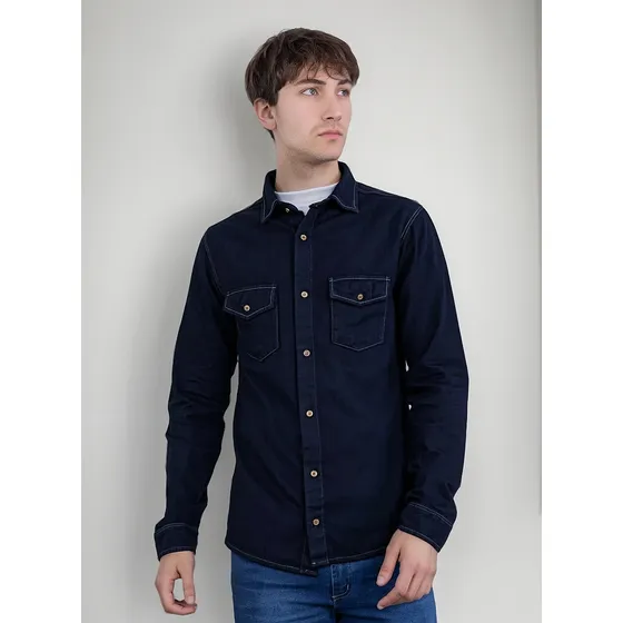 Camisa Jean Clasica Hombre Rigida Talles Especiales Premium