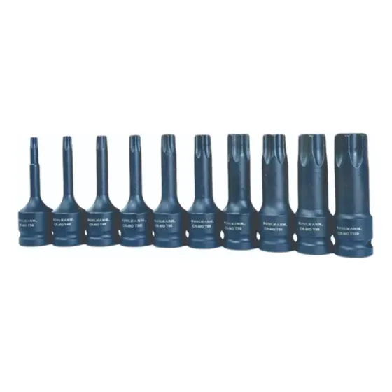 Set Juego 10 Tubos Bocallave 1/2 Torx Impacto T30 A T100