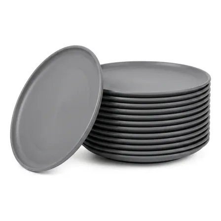 Kit 8 Pratos Rasos Refeição Empilhável Multiuso Micro-ondas
