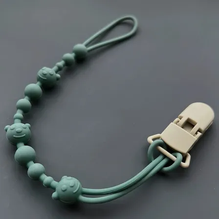 Prendedor De Chupeta Em Silicone Com Clipe Para Bebê Green