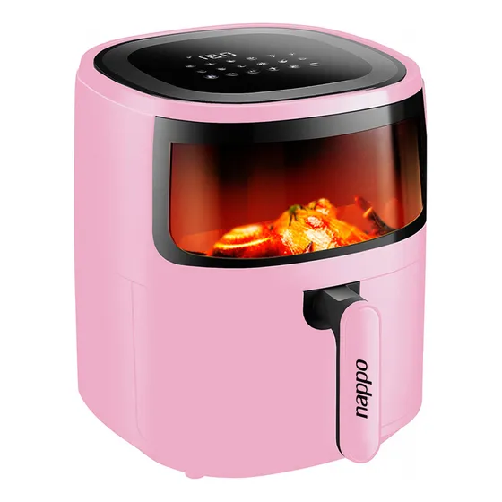 Freidora Sin Aceite Nappo Digital 5.7l 1500w Panel Táctil Color Rosa