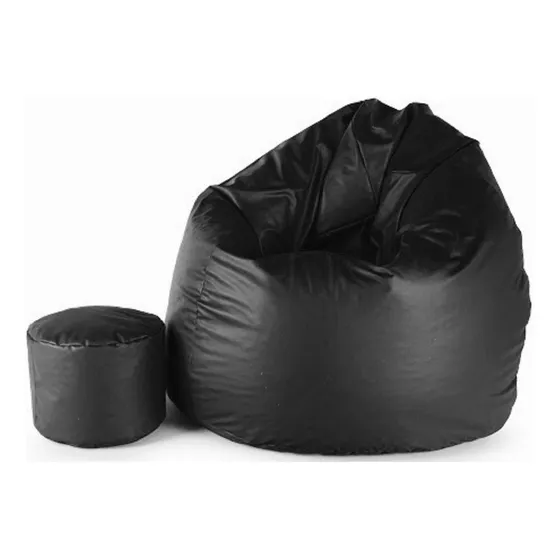 Puff Pera Grande Adulto Com Enchimento Sala Escritório Lazer Cor Preto