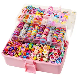 Conjunto De Faixas Elásticas De Cabelo Para Meninas - Light Coral