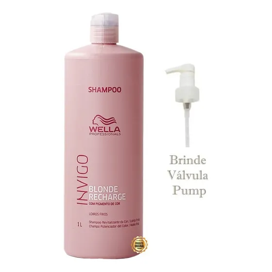 Shampoo Wella Matizador Blonde Recharge 1litro + Brinde