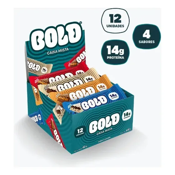 Bold Barra De Proteína 40g Caixa Mista 14g De Proteína